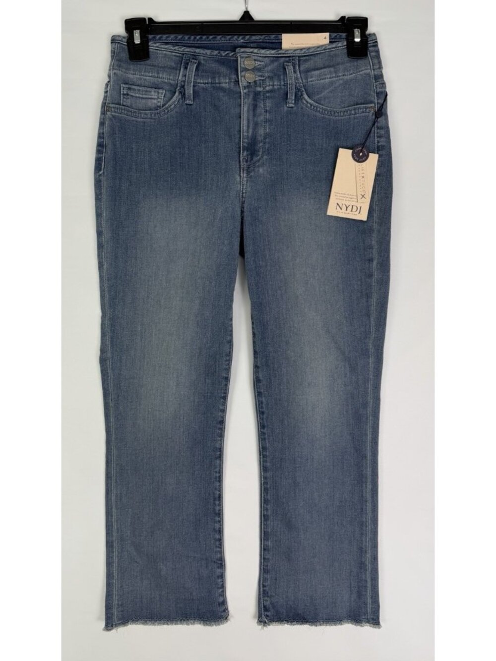 NYDJ Chloe Capri Jeans Hollywood Waistband Thistle Falls Size 4 Cropped Denim